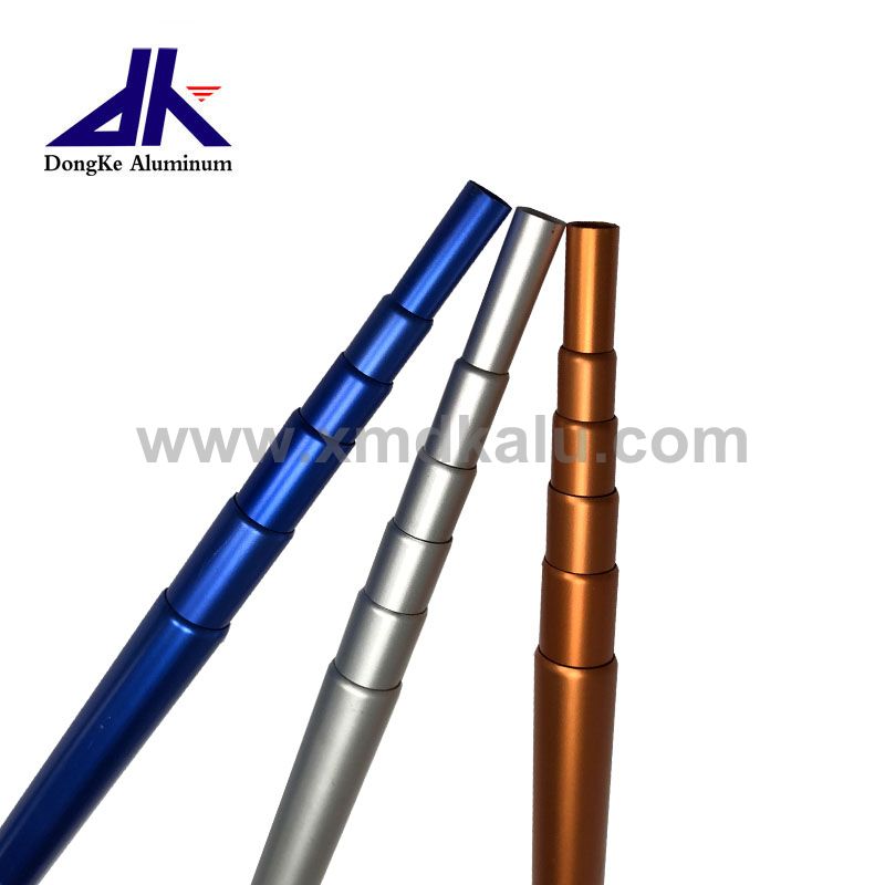 Flexible aluminum telescopic pole with internal friction lock 