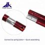 Aluminum tent pole with spring lock bottom 