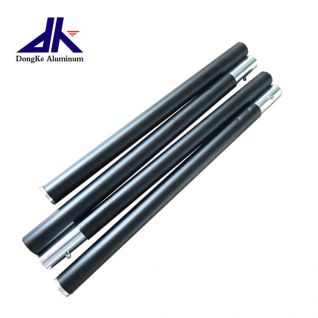 Aluminum camping tarp tent pole with spring button lock 