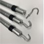High quality 5 sections aluminum twist lock telescopic pole extension tube With Hook 
