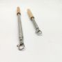 Stainless steel telescopic pole with wooden handle