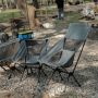 Outdoor Small Folding Portable Moon Shape Chair Fishing Stool Art Painting Chair Breathable Beach Picnic Chair