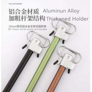 Outdoor folding double hook picnic strong aluminum alloy pole holder for camping