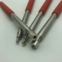 Stainless Steel Telescopic Pole teacher pointer with male screw and orange rubber hand grip