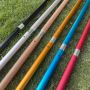 hot sell 2400mm/2800MM custom colorful tarp pole aluminum tarp pole with spring button high quality