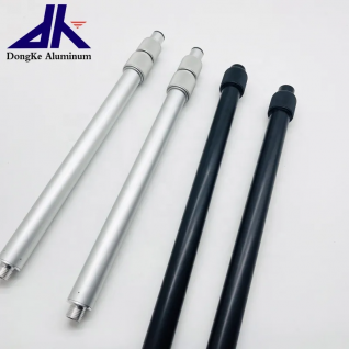 heavy duty 4 sections aluminum telescopic pole with spin lock and male thread