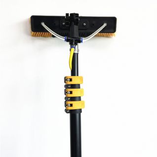 custom 30 feet aluminum extension pole with water fed brush for cleaning window solar panel cleaning tool