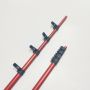 Heavy Duty Anodized Red Aluminum Telescopic Pole with Flip Lock for Climbing Outdoor Usage