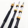 New arrival aluminum telescopic pole with spring button lock telescopic pole with thread end tent telescopic pole