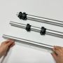matt anodized silver aluminum extension tool with scale mark