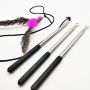 Mini Size Stainless Steel Telescopic Rod Interactive Flirt Pole Toy for Dogs Chase and Tug of War