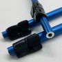 3 Sections Anodized Blue Aluminum Telescopic Pole with Flip Lock